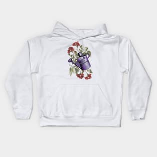 Floral with Watering Can Kids Hoodie